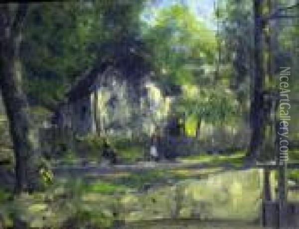 Spring House, Addingham Oil Painting - Albert Jean Adolphe