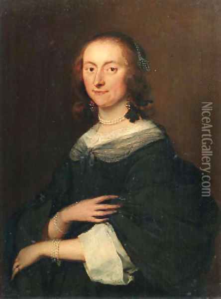 Portrait of a lady Oil Painting - Cornelis Jonson Van Ceulen