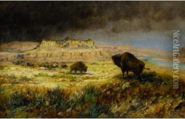 Distant Storm Oil Painting - John Fery