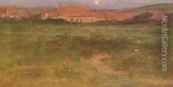Landscape Near Normandy Oil Painting - Alexis Jean Fournier