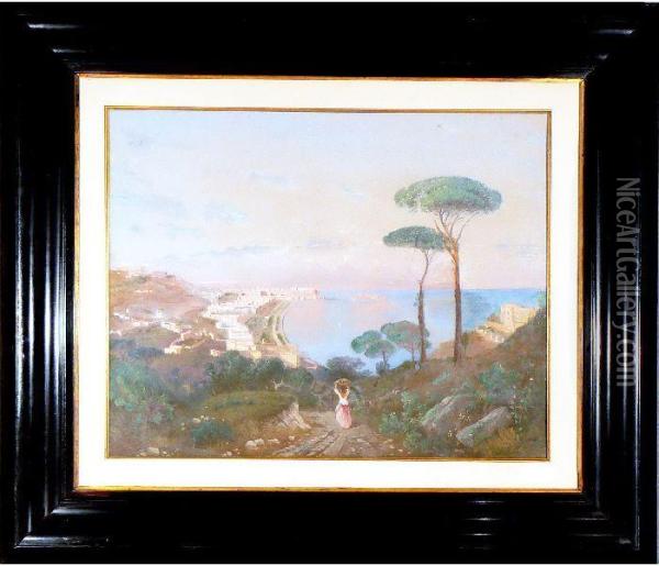 Veduta Di Napoli Oil Painting - Francesco Romano