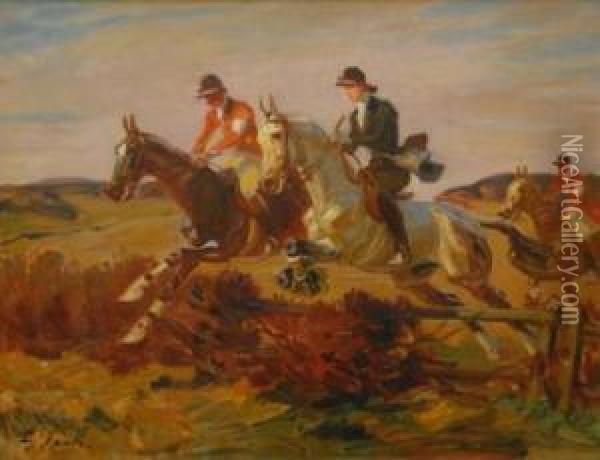 Pferderennen Oil Painting - Angelo Jank