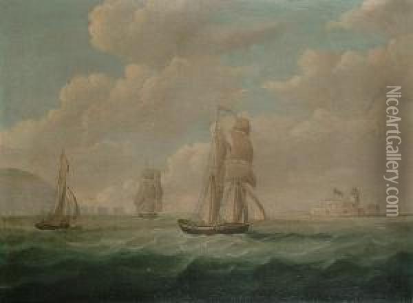 Shipping Off A Fort Oil Painting - J. Francis Sartorius