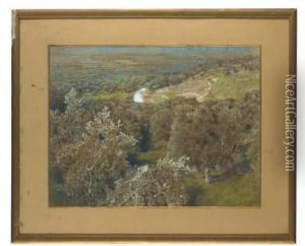 Landscape View Oil Painting - Giulio Artistide Sartorio