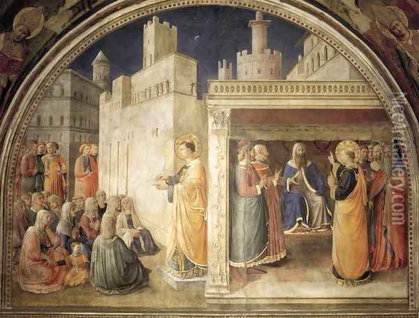 Lunette of the north wall Oil Painting - Angelico Fra
