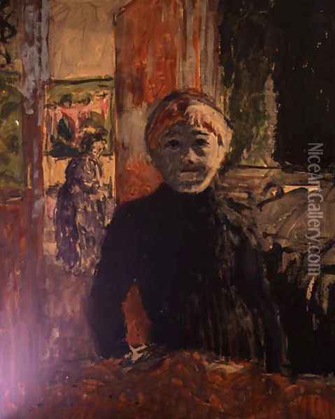 Woman in an Interior Oil Painting - Jean-Edouard Vuillard