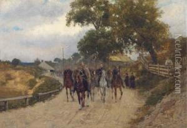 Cavalry During Oil Painting - Ryszard Okninksi