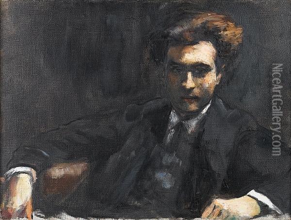 Portrait Of Dr. Fritz Rathenau (1875-1949) Oil Painting - Lesser Ury