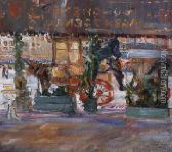 Cariole Devant La Terrasse Oil Painting - Marcel Jefferys