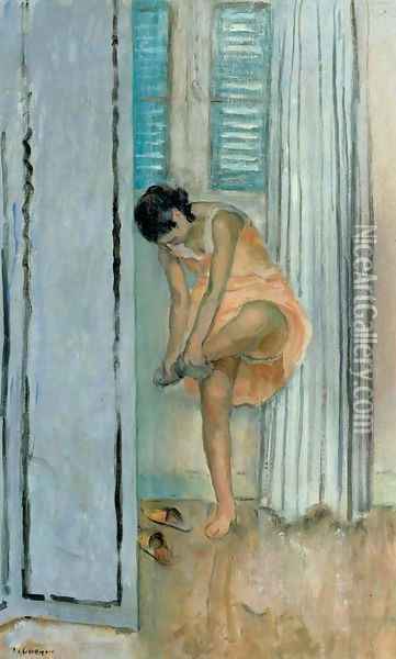 Femme a tant ses bas Oil Painting - Henri Lebasque