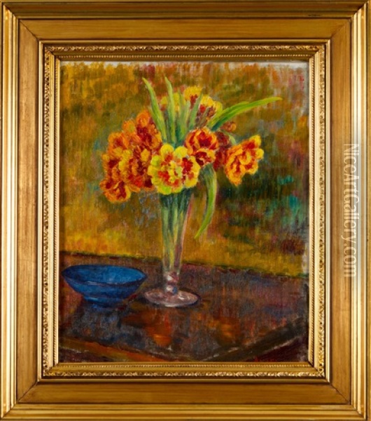 Flowers In Vase Oil Painting - Alfred William (Willy) Finch