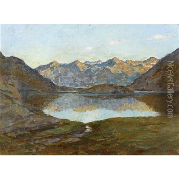 Bergsee Oil Painting - Gioachimo Galbusera