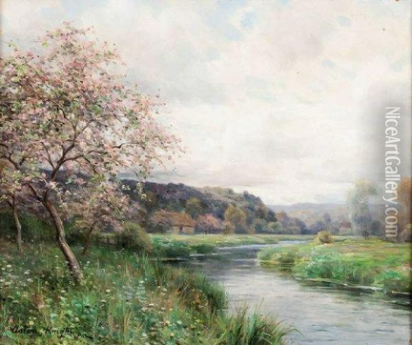 Arbres En Fleurs Pres D'un Cours D'eau Oil Painting - Louis Aston Knight