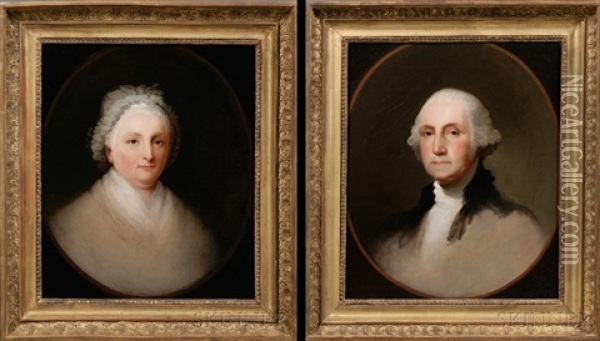 Portrait Of George Washington (+ Portrait Of Martha Washington; Pair) Oil Painting - Jane Stuart