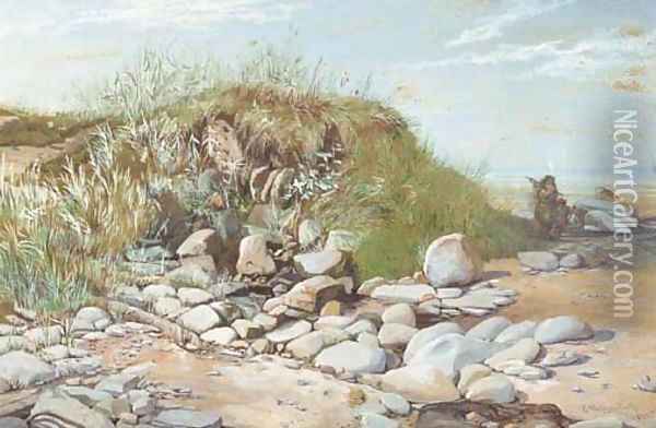 Near Monkseaton, Northumberland Oil Painting - Charles Napier Hemy