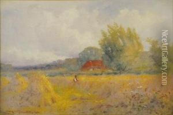 The Edge Of The Cornfield Oil Painting - Harry Pennell