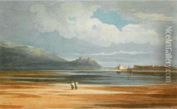 Harlech Castle Across Traeth Mawr Oil Painting - John Varley
