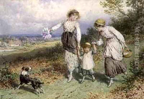 Returning from the Village Oil Painting - Myles Birket Foster