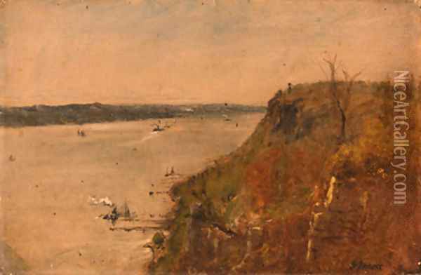 Palisades on the Hudson Oil Painting - George Inness