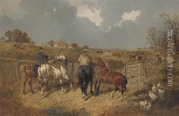 Watching The Hunt Oil Painting - John Frederick Herring Snr
