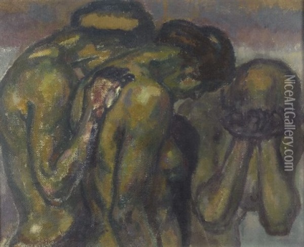 Donne Afflitte Oil Painting - (Enrico) Ludolf Verworner