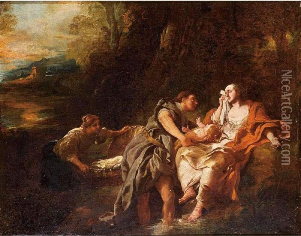 Moses Cast Into The Nile Oil Painting - Jean Francois de Troy