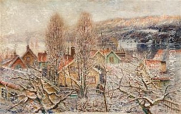 Vinter I Drobaksundet Oil Painting - Karl Edvard Diriks