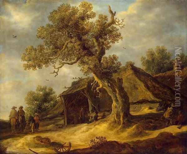 Landscape with Oak Oil Painting - Jan van Goyen
