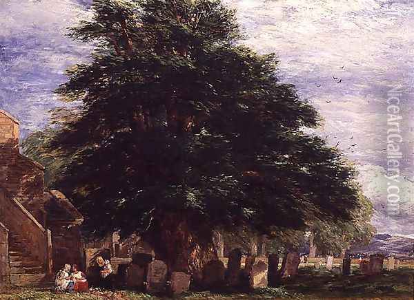 Darley Churchyard Oil Painting - David Cox