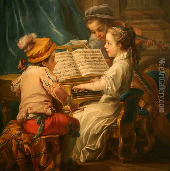 Music Oil Painting - Carle van Loo