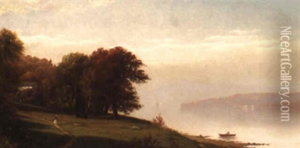 Landscape On The Hudson Oil Painting - Alfred Thompson Bricher