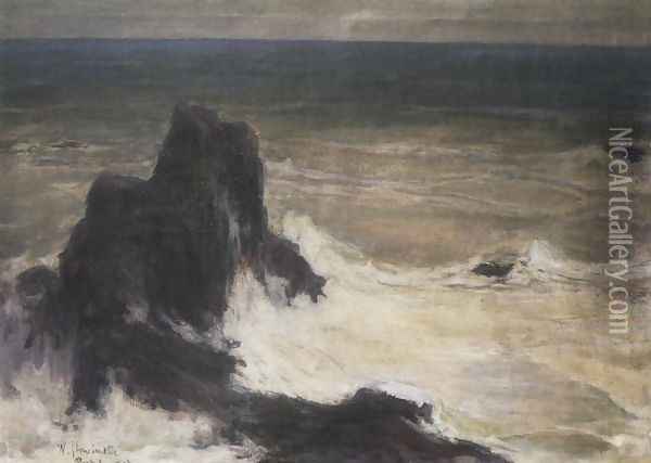 Sea Oil Painting - Wladyslaw Slewinski