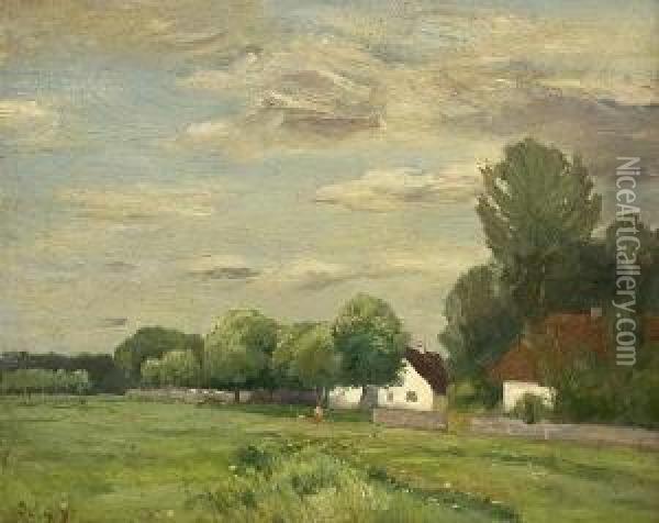 Dorf Im Sommer. Oil Painting - Sion Longley Wenban