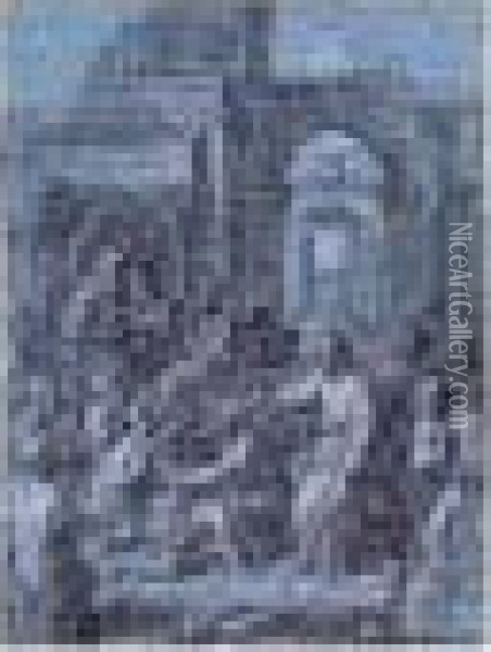 Les Pelerins D'emmaus ; La 
Visitation ; Le Christ Guerissant Un Possede ; Le Christ Et La 
Samaritaine Oil Painting - Francois Verdier