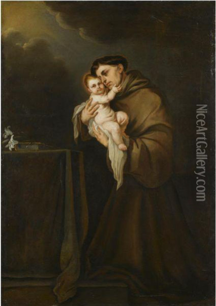 Saint Anthony Of Padua With The Christ Child Oil Painting - Giacomo Farelli