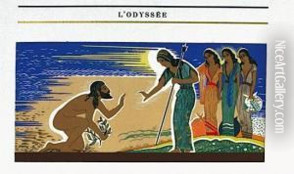 L'iliade Et L'odyssee Oil Painting - Francois-Louis Schmied