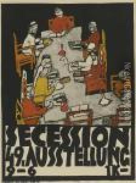 Secession 49 Ausstellung. Plakat Oil Painting - Egon Schiele