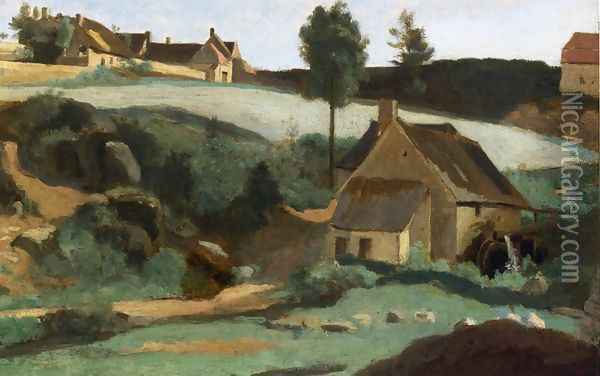 Morvan, The Little Mill Oil Painting - Jean-Baptiste-Camille Corot