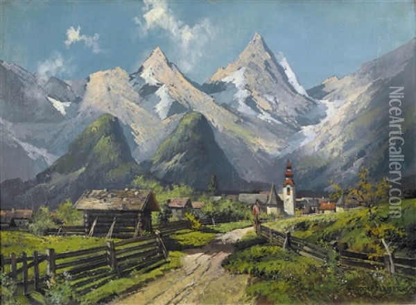 Lofer Bei Reichenhall Oil Painting - Theodor Otto Michael Guggenberger