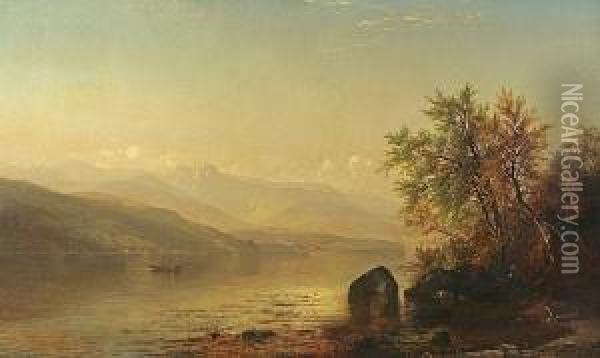 View Of The Hudson Oil Painting - Arthur Parton
