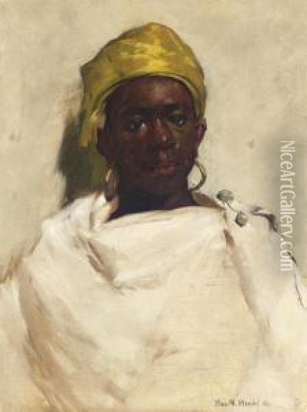 Portrait Of A Moroccan Youth Oil Painting - Theodore Wendel