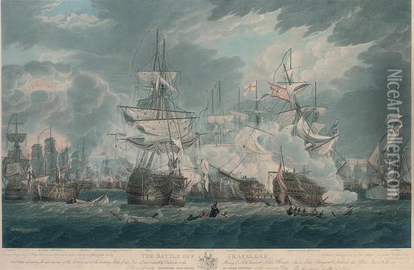 The Battle Off Trafalgar Oil Painting - Thomas Hellyer