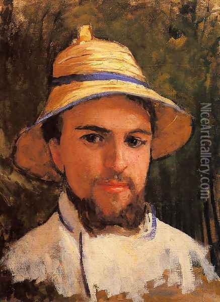 Self Portrait (fragment) Aka Self Portrait Wearing A Summer Hat Oil Painting - Gustave Caillebotte