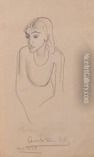 Seated Girl (study For Oil Painting - Amrita Sher-Gil