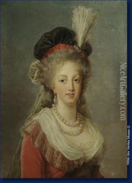 Portrait De Marie-antoinette Oil Painting - Elisabeth Vigee-Lebrun
