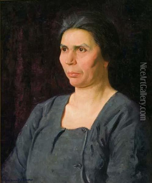 Portrait Of A Woman Oil Painting - Gerrit A. Beneker