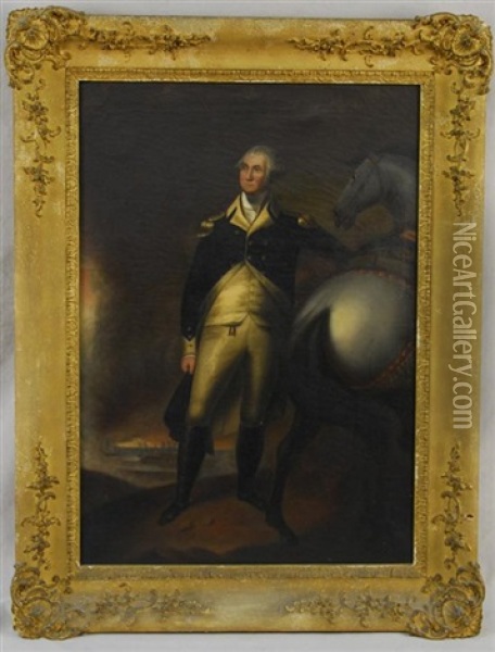 George Washington (after Gilbert Stuart) Oil Painting - Isaac Augustus Wetherby
