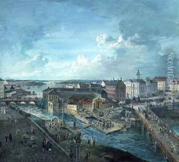 View of Stockholm from the Royal Palace 2 Oil Painting - Elias Martin