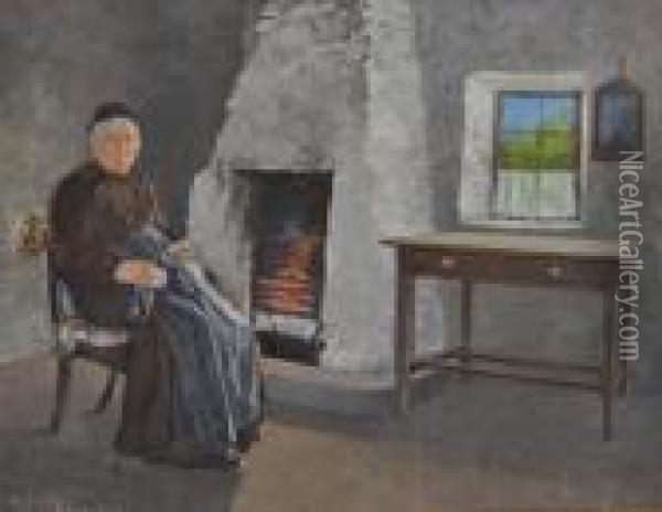 Portrait Of Mrs Stewart Of Fearnan Oil Painting - Robert Clouston Young