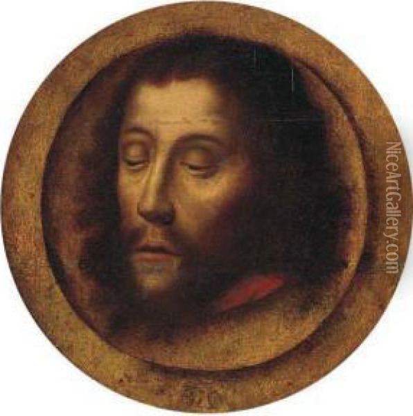 The Head Of Saint John The Baptist Oil Painting - Albrecht Bouts